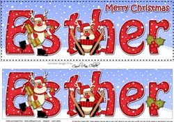 Large DL Merry Christmas ESTHER 3D decoupage