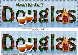 Large DL Happy Birthday DOUGLAS 3D decoupage