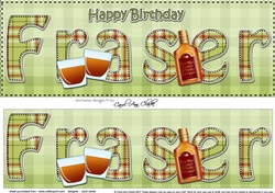 Large DL Happy Birthday FRASER 3D decoupage