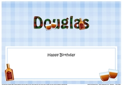 Large DL Happy Birthday DOUGLAS insert
