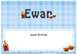 Large DL Happy Birthday EWAN insert