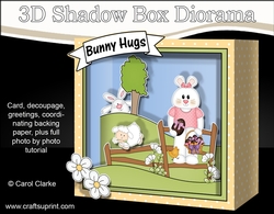 3D Easter Shadow Box Card Mini Kit  - Cute Little Easter Bunny
