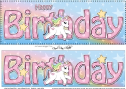 Large DL HAPPY BIRTHDAY 3D decoupage