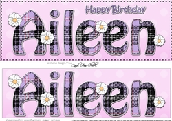 Large DL Happy Birthday AILEEN 3D decoupage