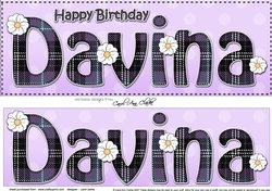 Large DL Happy Birthday DAVINA 3D decoupage