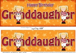 Large DL Happy Birthday GRANDDAUGHTER 3D decoupage