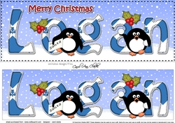 Large DL Merry Christmas LOGAN 3D decoupage