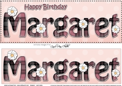 Large DL Happy Birthday MARGARET 3D decoupage
