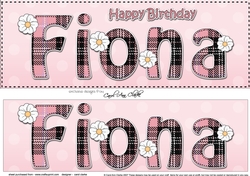 Large DL Happy Birthday FIONA 3D decoupage