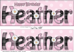 Large DL Happy Birthday HEATHER 3D decoupage