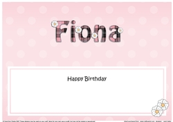 Large DL Happy Birthday FIONA insert