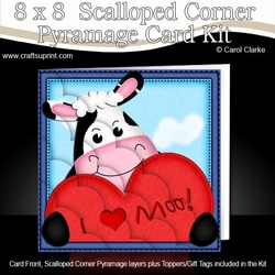 8 x 8 I Love Moo Scalloped Corner Kit