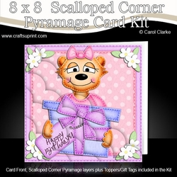 8 x 8 Mia Meerkat has a Birthday Present Scalloped Corner Kit