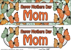 Large DL Happy Mothers Day MOM Butterflies 3D decoupage