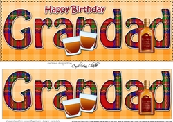 Large DL Happy Birthday GRANDAD 3D decoupage