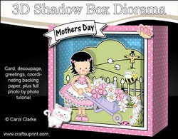 3D Cute Girlz Diorama Shadow Box Card Mini Kit  - Suzi has a Wheelbarrow