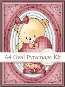 A4 Rosie's Heart in Pomegratate Pyramage Kit