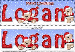 Large DL Merry Christmas LOGAN 3D decoupage