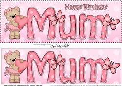 Large DL Happy Birthday MUM 3D decoupage