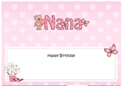 Large DL Happy Birthday NANA insert