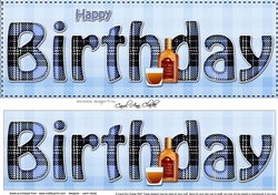 Large DL HAPPY BIRTHDAY 3D decoupage
