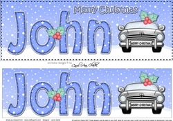 Large DL Merry Christmas JOHN 3D decoupage 