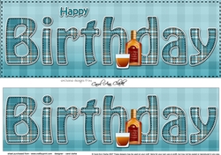 Large DL HAPPY BIRTHDAY 3D decoupage