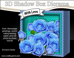 3D Floral Diorama Shadow Box Card Mini Kit  - Bouquet of Roses