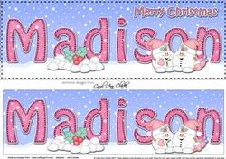 Large DL Merry Christmas MADISON 3D decoupage