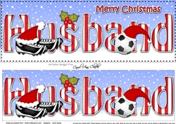 Large DL Merry Christmas HUSBAND 3D decoupage