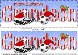 Large DL Merry Christmas GRANDSON 3D decoupage 