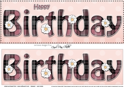 Large DL HAPPY BIRTHDAY 3D decoupage