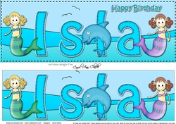 Large DL Happy Birthday ISLA 3D decoupage