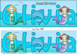 Large DL Happy Birthday OLIVIA 3D decoupage