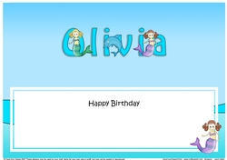 Large DL Happy Birthday OLIVIA insert