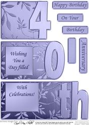 40th Elegant Metallic Book Sheet
