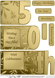 50th Elegant Metallic Book Sheet