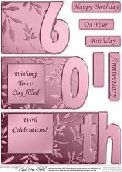 60th Elegant Metallic Book Sheet