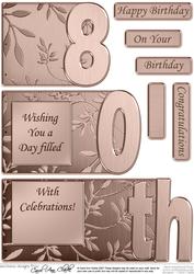 80th Elegant Metallic Book Sheet
