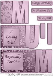 Mum Elegant Metallic Book Sheet