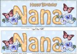 Large DL Happy Birthday NANA 3D decoupage