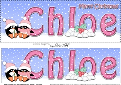Large DL Merry Christmas CHLOE 3D decoupage