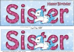 Large DL Happy Birthday SISTER 3D decoupage