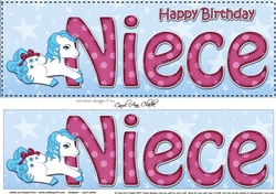 Large DL Happy Birthday NIECE 3D decoupage
