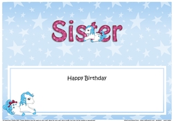 Large DL Happy Birthday SISTER insert