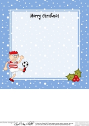 Christmas Bert plays Football matching 8 x 8 insert panel