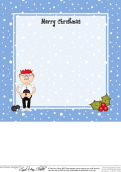 Christmas Bert plays Bowls matching 8 x 8 insert panel
