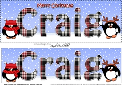 Large DL Merry Christmas CRAIG 3D decoupage