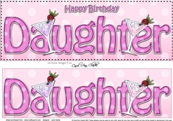 Large DL Happy Birthday DAUGHTER 3D decoupage