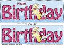 Large DL HAPPY BIRTHDAY 3D decoupage